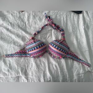 Colorful Geometric Push-up Bikini Top